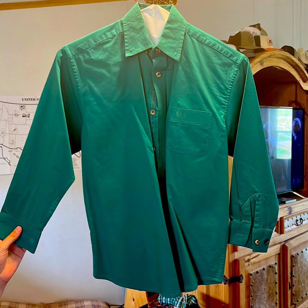 Boys long sleeve button down shirt.